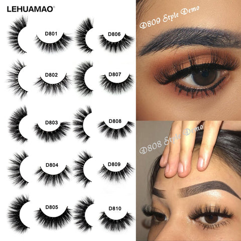 [variant_title] - LEHUAMAO Mink Eyelashes 3D Mink Lashes Thick HandMade Full Strip Lashes Cruelty Free Mink Lashes 13 Style False Eyelashes Makeup