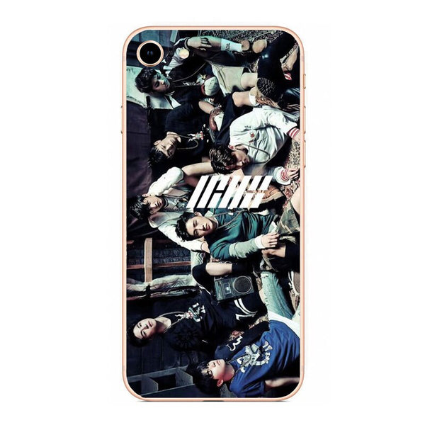 Beige / For iphone 5 5s SE - IKON KPOP Boy Group hard PC Phone Matte plastic Case Cover For iphone 4 5 6  7 8 PLUS X back Coque Fundas Capa