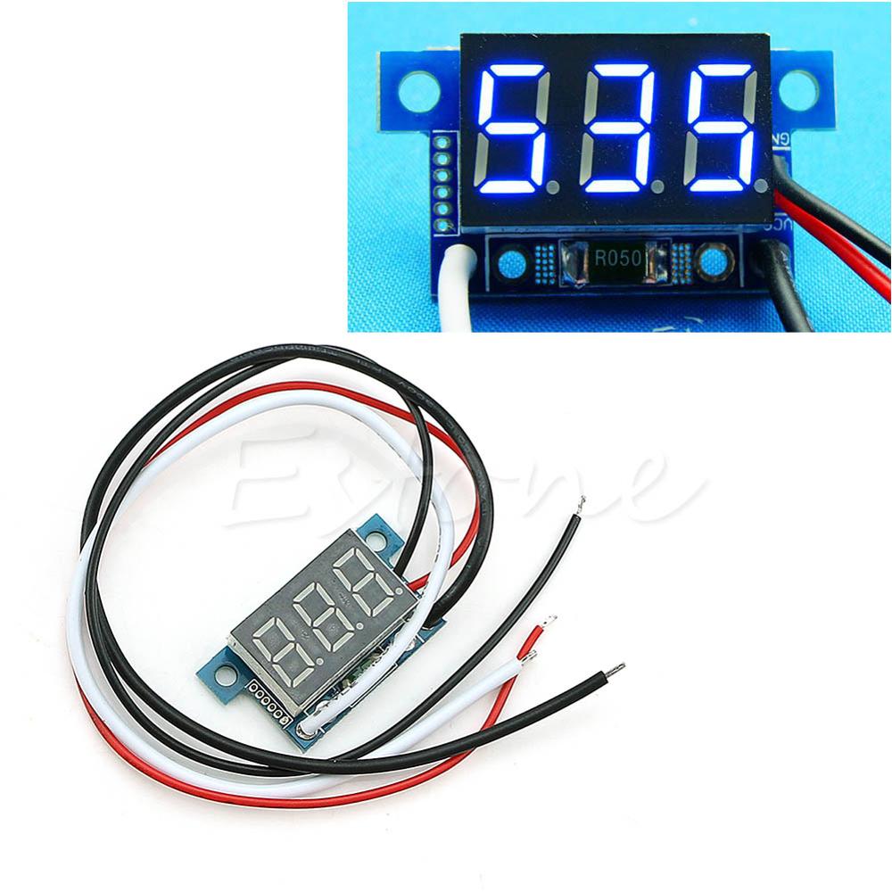 Blue - OOTDTY Mini LED 0-999mA DC 4-30V Digital Panel Ammeter Amp Ampere Meter with Wire dorp shipping