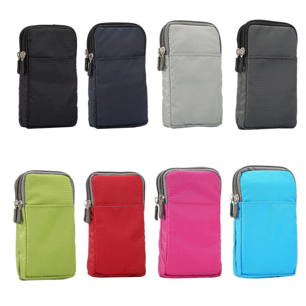[variant_title] - Universal For All Below 6.3-6.9 inch Mobile Phones Pouch Outdoor 3 Pockets 2 Zippers Wallet Case Belt Clip Bag for smartphone