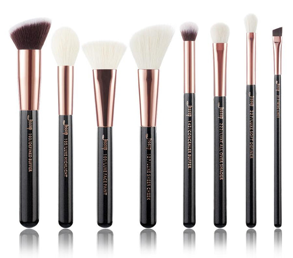 T159(8PCS) - Jessup Rose Gold / Black Makeup brushes set Beauty Foundation Powder Eyeshadow Make up Brush 6pcs/8pcs/10pcs/15pcs/20pcs/25pcs
