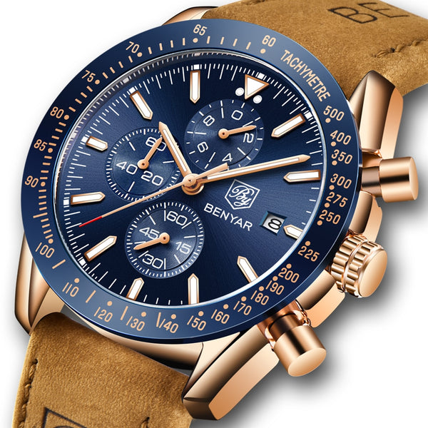 [variant_title] - BENYAR Men Watches Brand Luxury Silicone Strap Waterproof Sport Quartz Chronograph Military Watch Men Clock Relogio Masculino