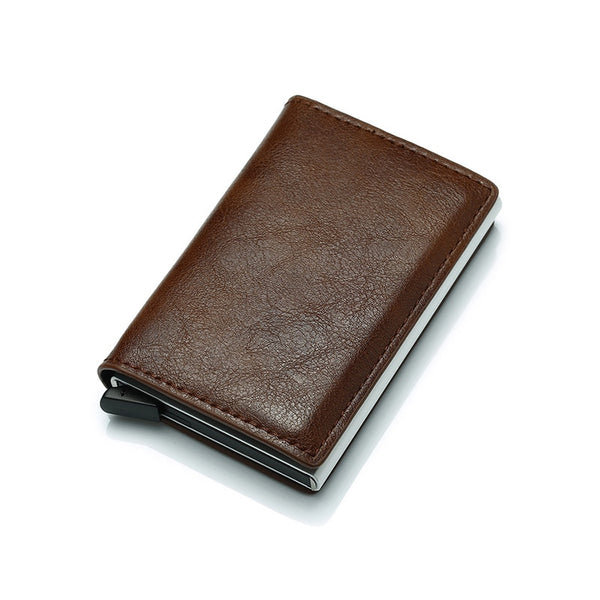 Coffee - DIENQI Rfid Card Holder Men Wallets Money Bag Male Vintage Black Short Purse 2019 Small Leather Slim Wallets Mini Wallets Thin
