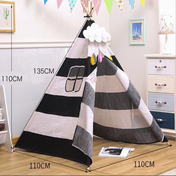 Red / 110x110x110cm - Children's Dry Pool Toys Tent Baby Foldable Indian Style Teepee Play Game House Wigwam As Kids Gift Room Decor Photography Props