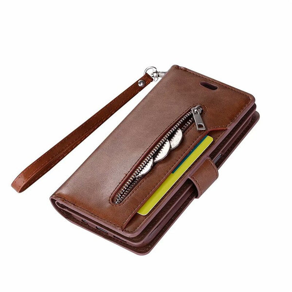 Brown / For Samsung S6 Edge - S6 Case For Etui Samsung S6 Case Flip Phone Cover Hoesje Samsung Galaxy S6 Edge Case Leather 9 Card Holder Wallet Bags Coque S6