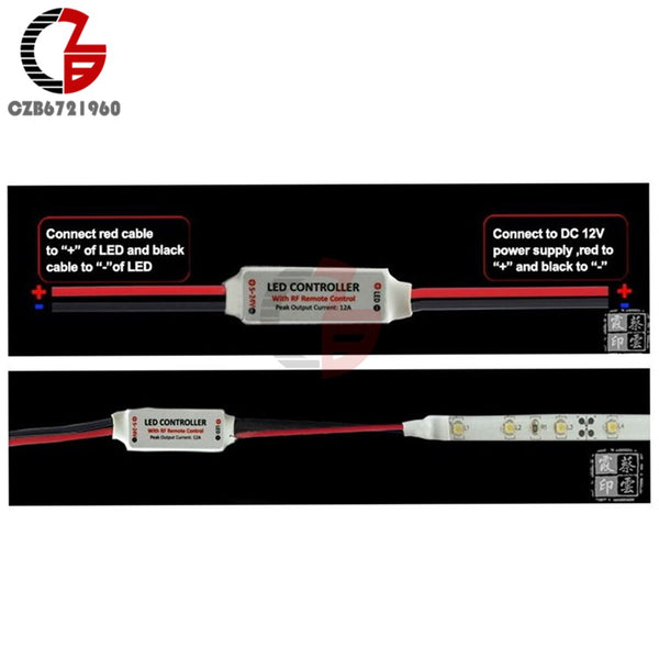 [variant_title] - 1 Set 12V Wireless RF Remote Switch Controller LED Dimmer Wireless Remote Control Switch Receiver for RGB LED Strip Light