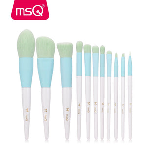 [variant_title] - MSQ 11pcs Makeup Brushes Set Pro Powder Foundation Eyeshadow Make Up Brushes Kit pincel maquiagem Make Up Tool With Cloth Pouch (STQH11W)
