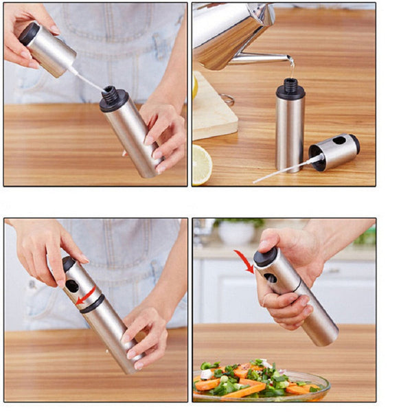 [variant_title] - 1PC Stainless Steel Olive Pump Spray Bottle Oil Sprayer Oiler Pot BBQ Barbecue Cooking Tool Can Pot Cookware kitchen Tool
