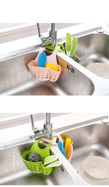 [variant_title] - Kitchen Hanging sink Drain Basket Storage Drain Bag Cleaning Brush Toothbrush Holder Soap Sponge Drain Rack Sucker Storage Tool