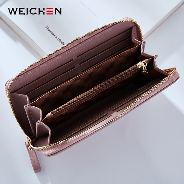 [variant_title] - WEICHEN Wristband Women Long Clutch Wallet Large Capacity Wallets Female Purse Lady Purses Phone Pocket Card Holder Carteras