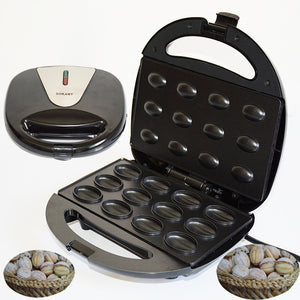 [variant_title] - Electric Walnut Cake Maker 750W Automatic Mini Nut Waffle Bread Machine Sandwich Iron Toaster Baking Breakfast Pan Oven EU plug