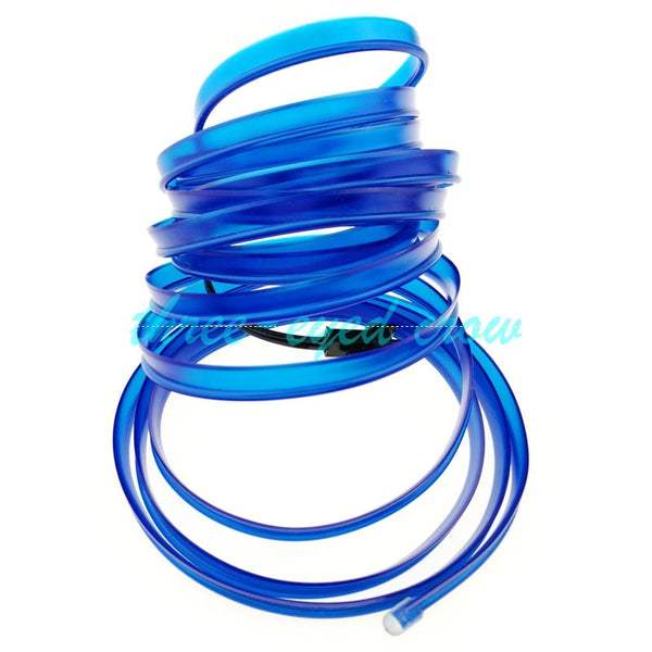Only wire no adapter / Blue / 10m - EL Wire 8mm Sewing Edge Neon car Lights Dance Party Car Decor Light Flexible EL Wire lamps Rope Tube LED Strip With DC12V Driver