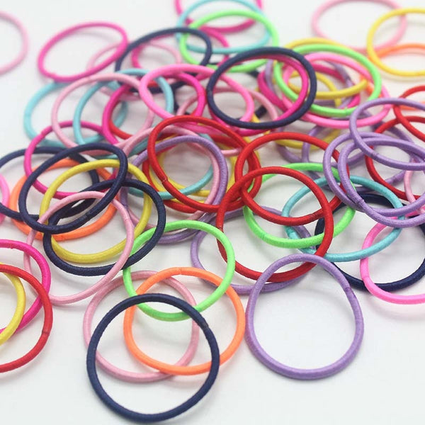 [variant_title] - 100pcs/lot 3CM Hair Accessories girls Rubber bands Scrunchy Elastic Hair Bands kids baby Headband decorations ties Gum for hair