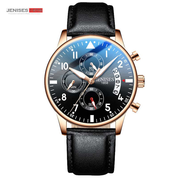 Rose - JENISES Men Watch Top Brand Luxury Quartz Watch Men Fashion Military Waterproof Chronograph Sport Watches Saat Relogio Masculino