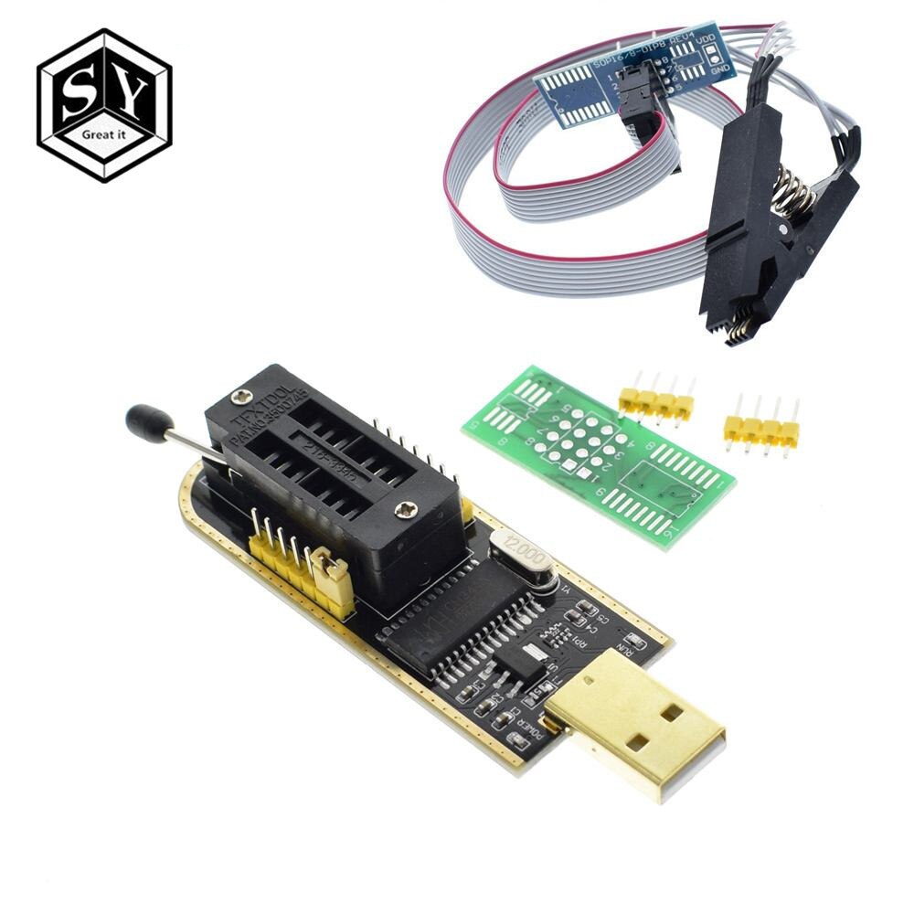 ch341a 1set - 1PCS Great IT Smart Electronics CH340 CH340G CH341 CH341A 24 25 Series EEPROM Flash BIOS USB Programmer with Software & Driver