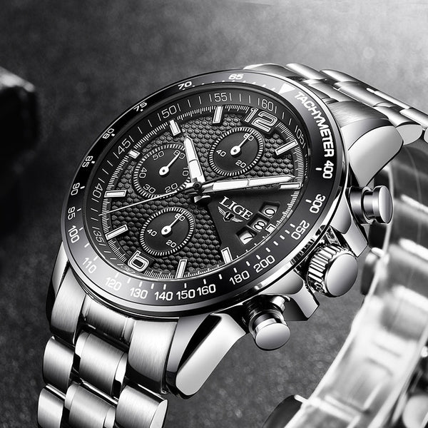 [variant_title] - 2018 New LIGE Mens Watches Top Brand Luxury Stopwatch Sport waterproof Quartz Watch Man Fashion Business Clock relogio masculino