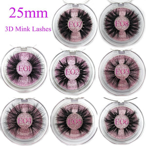 [variant_title] - Mikiwi 25mm False Eyelashes Wholesale Thick Strip 25mm 3D Mink Lashes Custom Packaging Label Makeup Dramatic Long Mink Lashes
