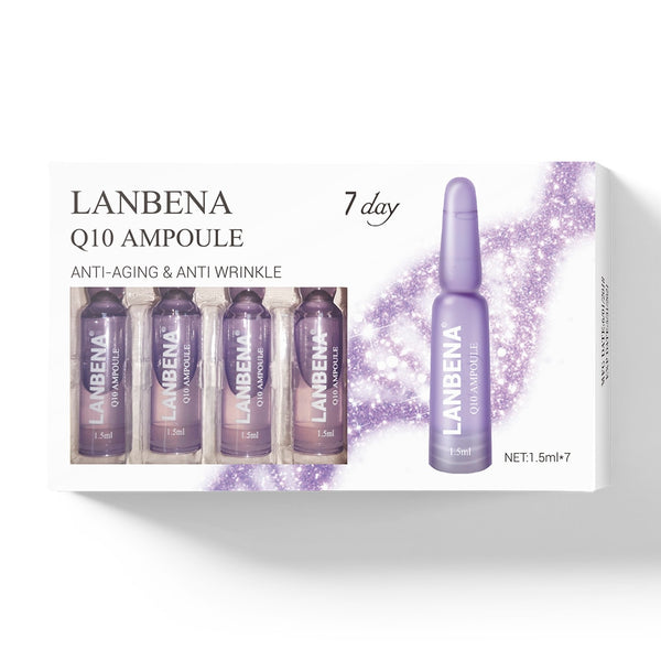 Q10 - LANBENA Ampoule Serum Hyaluronic Acid+Vitamin C+24K Gold Retinol +Q10+Ceramide Anti-Aging Wrinkle Moisturizing Beauty For 7 Days