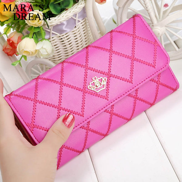 [variant_title] - Mara's Dream Womens Wallets Purses Plaid PU Leather Long Wallet Hasp Phone Bag Money Coin Pocket Card Holder Female Wallet Purse