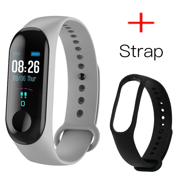 Gray Plus Strap - MAFAM Smart Watch Men Women Heart Rate Monitor Blood Pressure Fitness Tracker Smartwatch Sport Smart Clock Watch For IOS Android