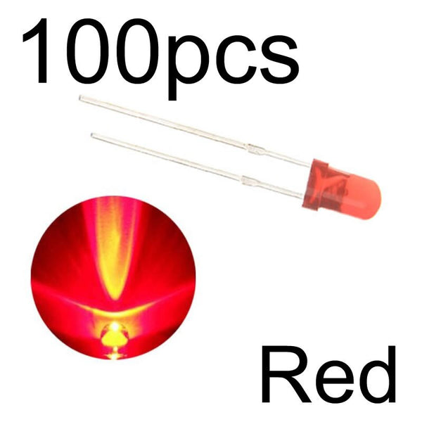 red 100pcs - MCIGICM 100pcs 5mm LED diode Light Assorted Kit DIY LEDs Set White Yellow Red Green Blue electronic diy kit Hot sale