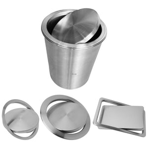 [variant_title] - Stainless Steel Flush Recessed Built-in Balance Swing Flap Lid Cover Trash Bin Garbage Can Kitchen Counter Top