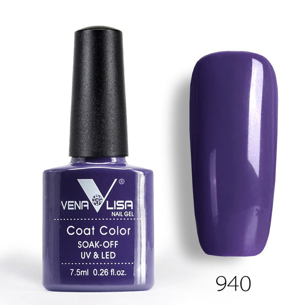 940 - New Free Shipping Nail Art Design Manicure Venalisa 60Color 7.5Ml Soak Off Enamel Gel Polish UV Gel Nail Polish Lacquer Varnish