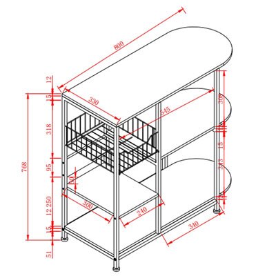 [variant_title] - Louis Fashion Creative Kitchen Storage Rack Receiving  Ground Microwave Storage  Multifunctional Microwave Rack
