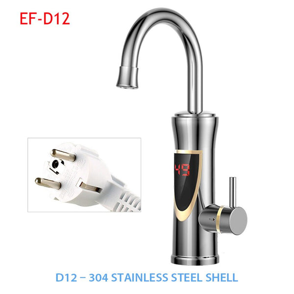 EF-D12 Under inlet - Ecofresh Electric Faucet Instant Water Heater Tap Faucet Heater Cold Heating Faucet Tankless Instantaneous Water Heater