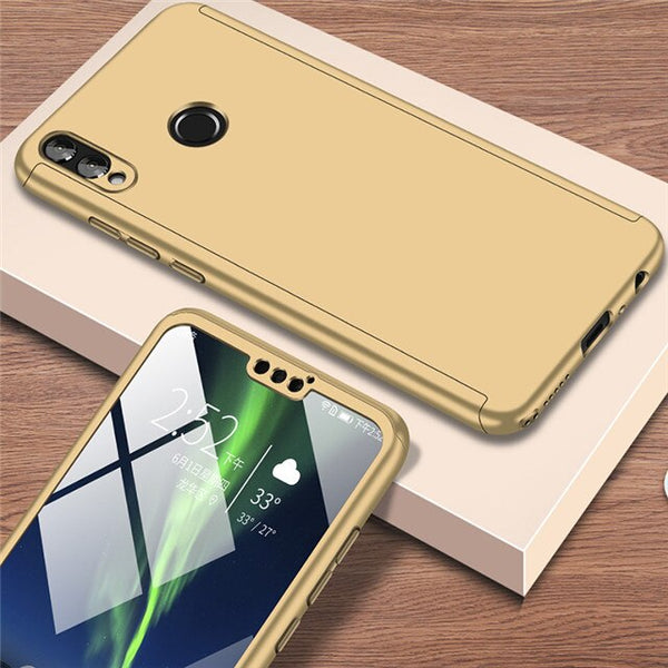 Gold / For Honor 10 Lite - Luxury 360 Full Cover Phone Case For Huawei Honor 9 Lite 10 8x Case For Honor 10 8 Lite 8X Max Case Protective Cover With Glass