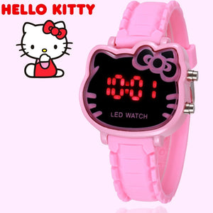 [variant_title] - 2019 Hello Kitty Cartoon Watches Kid Girls Relogios Pink Silicone Strap Children Led Digital Wrist Watch Nina Reloj Nino Clocks