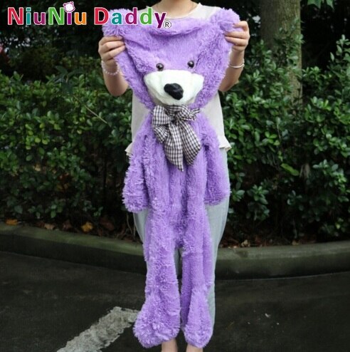 purple / 100CM - Giant teddy bear skin Unstuffed teddy bear Huge plush toys Big bear soft animal toy 60cm to 200cm free shipping By Niuniu Daddy