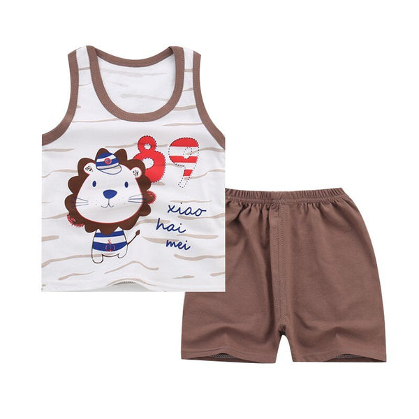 C / 24M - Hot Sale Summer Children's Two-piece set Cotton Suit Children Set Children's Clothing Set Girls Boys Clothing Sets