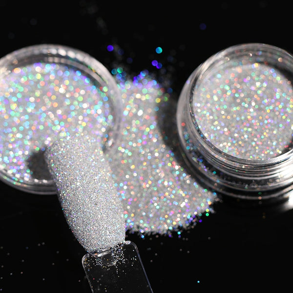 [variant_title] - Gradient Shiny Nail Glitter Set Powder Laser Sparkly Manicure Nail Art Chrome Pigment Silver DIY Nail Art Decoration Kit