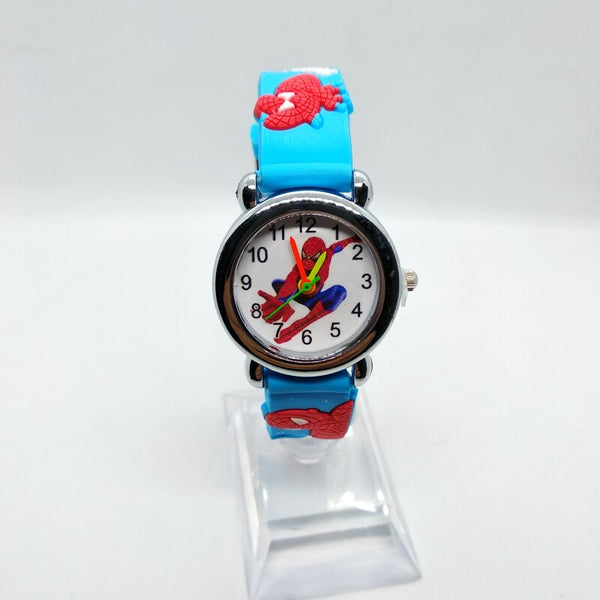 Sky Blue - 3D Spiderman Children's Watches For Boys Girls Clock Kids Watch Superhero Spider Man Silicone Children Watch Baby Birthday Gift