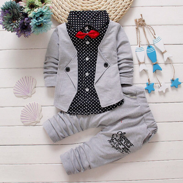 [variant_title] - Spring and Autumn Baby Boys Suit 2018 New Fashion autumn winter trend suits cotton false3PCS 1-4 Years Children's Sets