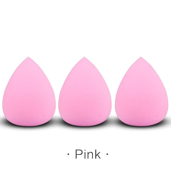 3-Waterdrop-Pink - Beauty Makeup Sponge 1Pcs Foundation Powder Puff Smooth Latex Free Egg Shape Cosmetic Sponge Make Up Tools