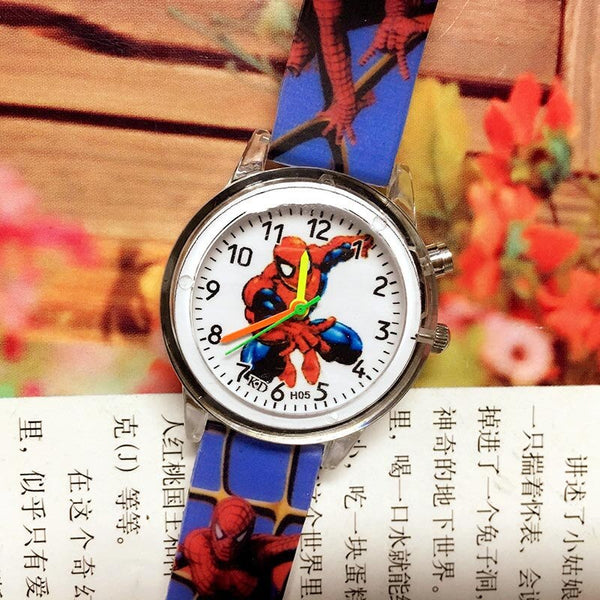 spiderman-Deep blue - 2019 Spiderman Children Watches Cartoon Electronic Colorful Light Source Child Watch Boys Birthday Party Kids Gift Clock Wrist
