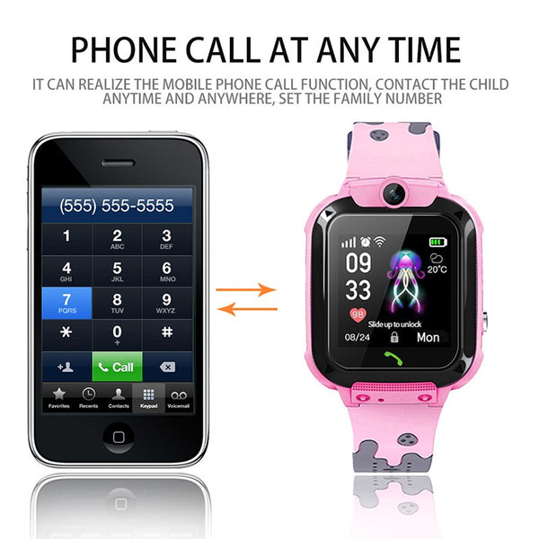 [variant_title] - 2019 kids Smart Watch LBS Positioning Tracker ip67 Waterproof Children Watch SOS Emergency Call Support SIM Card Baby Watch kids