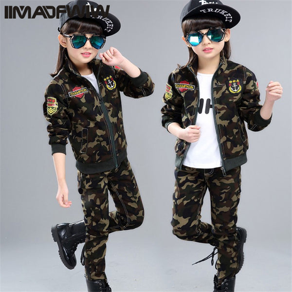 [variant_title] - Boy and girls' camouflage suits 2017 new children's clothing spring uniforms Korean version of the spring children in the two-