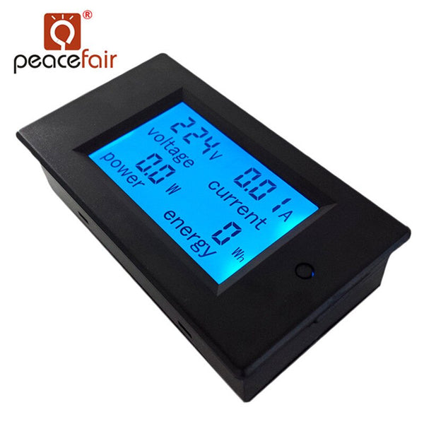 [variant_title] - PEACEFAIR Single Phase Digital Voltmeter Ammeter AC 80-260V 100A 4IN1 Volt Amper Watt Energy Meter With Split CT