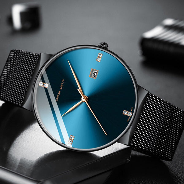 [variant_title] - Men Watch Stainless Steel Classical Business Waterproof Top Brand luxury Quartz Movement Wristwatches Calendar relogio masculino