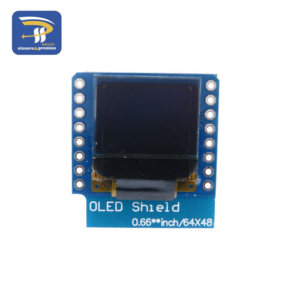 [variant_title] - 0.66" inch For Wemos Oled 64X48 IIC I2C LCD OLED LED Dispaly Shield for Arduino Compatible For WeMos D1 Mini SSD1306 OLED Shield