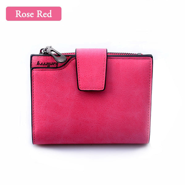 Rose Red - Wallet Women Vintage Fashion Top Quality Small Wallet Leather Purse Female  Money Bag Small Zipper Coin Pocket Brand Hot !!