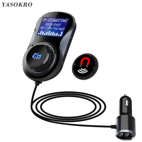 [variant_title] - YASOKRO FM Transmitter Modulator BC30 Handsfree Bluetooth Car Kit Support TF Card MP3 Play Car Audio Adapter 3.1A Car Charger