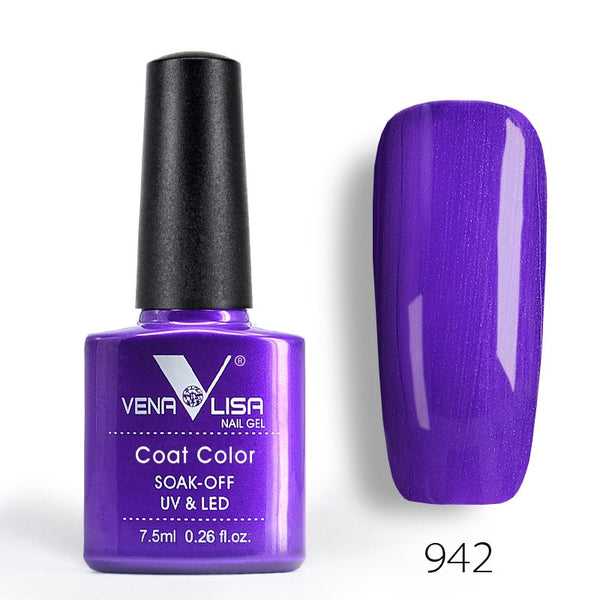 942 - New Free Shipping Nail Art Design Manicure Venalisa 60Color 7.5Ml Soak Off Enamel Gel Polish UV Gel Nail Polish Lacquer Varnish