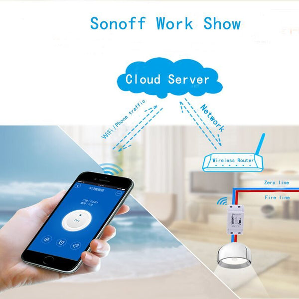 [variant_title] - Itead Sonoff 433Mhz RF-WiFi Wireless Smart Remote Switch,Common Home Modification DIY Parts with 433Mhz RF Receiver Control