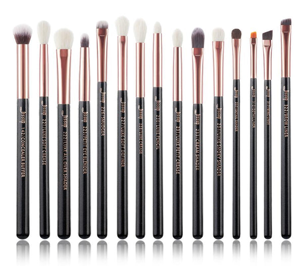 T157(15PCS) - Jessup Rose Gold / Black Makeup brushes set Beauty Foundation Powder Eyeshadow Make up Brush 6pcs/8pcs/10pcs/15pcs/20pcs/25pcs