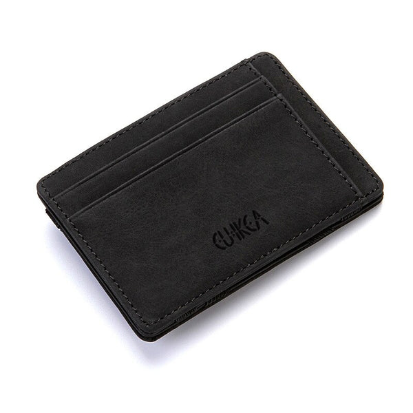 Black - eTya Fashion Men Slim Wallet  Male Small Zipper Coin ID Business Credit Card Holder Wallets Purses Bag Pouch Case