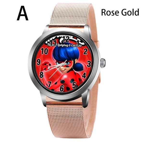 A-GOLD - New arrive Miraculous Ladybug Watches Children Kids gift Watch Casual Quartz Wristwatch fashion leather watch Relogio Relojes